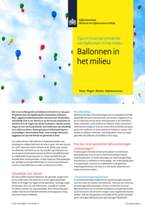 Brochure: Tips en trucs ter preventie van ballonnen in het milieu