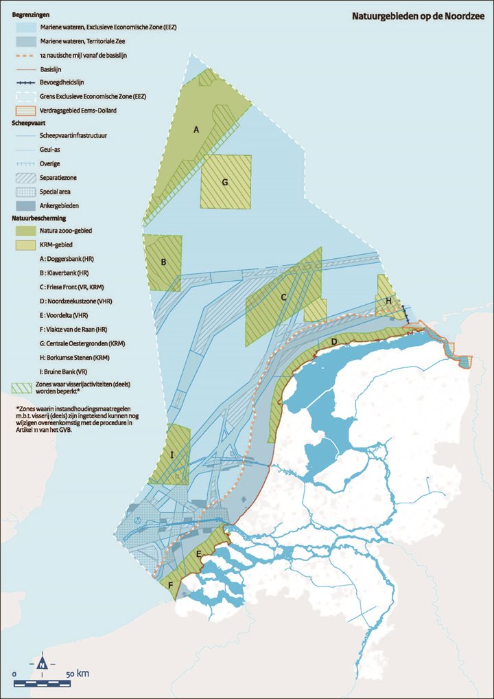 Natuurgebieden op de Noordzee – Kaart 2 Programma Noordzee 2022-2027