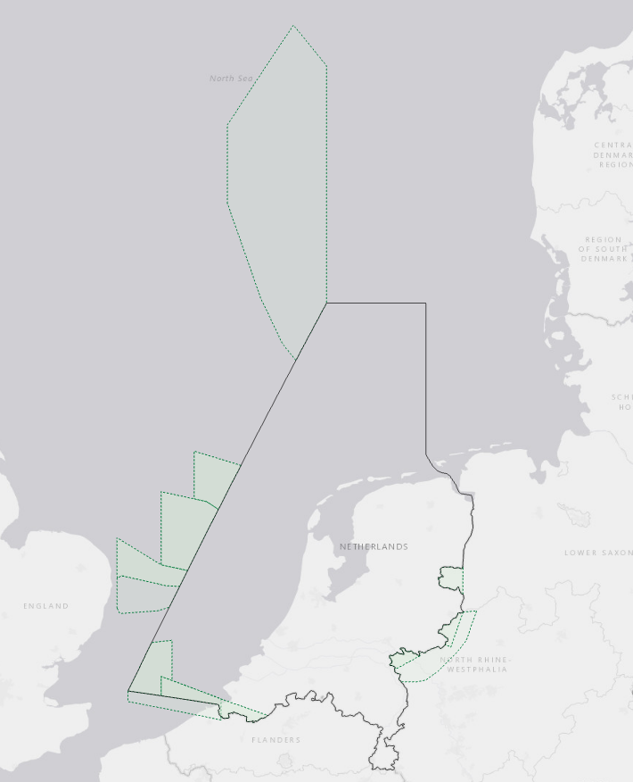Nederlands luchtruim (FIR) met gedelegeerde gebieden